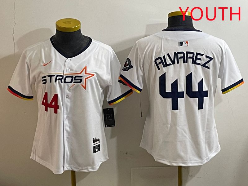 Youth Houston Astros #44 Alvarez White three generations Joint Name Nike 2025 MLB Jersey style 2->youth mlb jersey->Youth Jersey